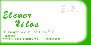 elemer milos business card